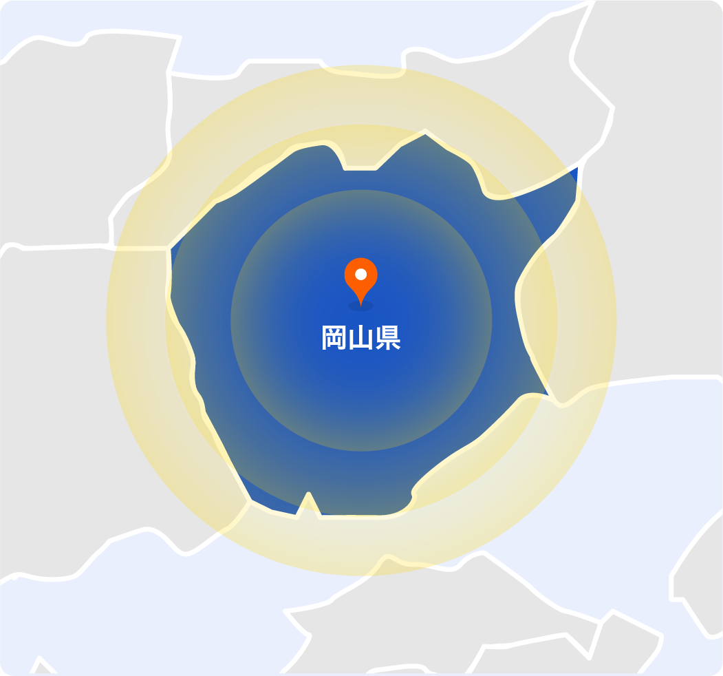 岡山県のエリア