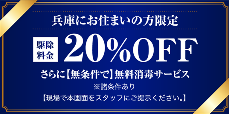 hyogoにお住まいの方限定。20%off
