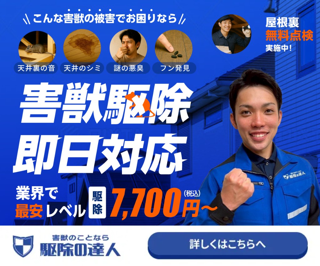 害獣駆除・即日対応 7,700円から 駆除の達人